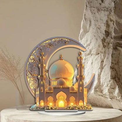 2D Flat, 1 Piece Whimsical Moon Castle Decorative Sign and Plaque - Versatile 2D HD Art Architecture Theme Decorative Statue for Home, Office, Coffee Shop - Ideal Gift for Christmas and New Year Decorative Sign Room Decor, Wall Decor and Seasonal Decor Plague
